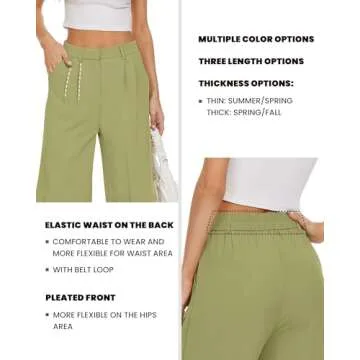 Stylish FUNYYZO Women's Wide Leg Pants with Elastic Waist