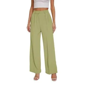 Stylish FUNYYZO Women's Wide Leg Pants with Elastic Waist