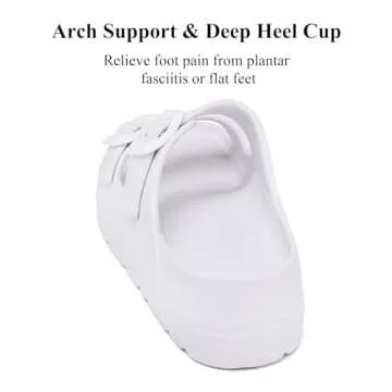 Stylish White Platform Sandals with Arch Support for Women