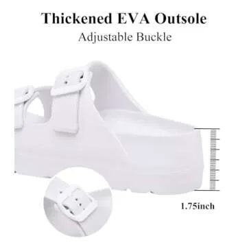 Stylish White Platform Sandals with Arch Support for Women