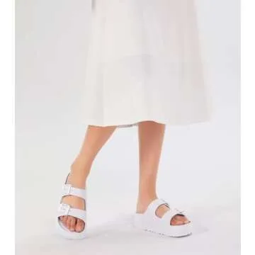 Stylish White Platform Sandals with Arch Support for Women