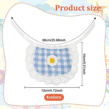 WEBEEDY 4PCS Cute Dog Lace Bandana Puppy Cat Flower Scarfs Washable Daily Handkerchief Semicircle Scarf Bibs Saliva Towel for Small Medium LargeBoy Pup Pet