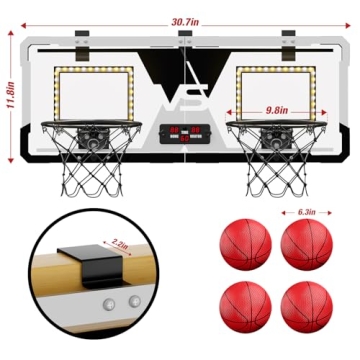 HYES 2 Player Basketball Game with LED Scoreboard & Fun