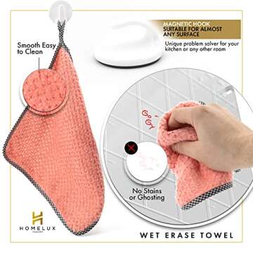 HOMELUX THEORY Acrylic Calendar Fridge, 16.5x13 Monthly White Board Dry Erase Calendar, Fridge Calendar Magnetic Dry Erase Planner, Clear Magnetic Calendar Fridge with 7 Markers & Microfiber Cloth