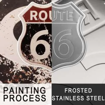 HANTAJANSS Route 66 Road Signs Vintage Room Decor Metal Sign Retro Road Sign Tin Decor