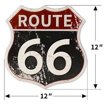 HANTAJANSS Route 66 Vintage Metal Sign for Home Decor