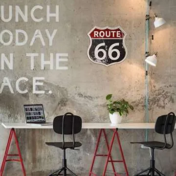 HANTAJANSS Route 66 Vintage Metal Sign for Home Decor