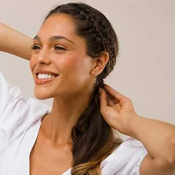 Fettero Initial Earrings Huggie Hoop Letter Y Diamond Cubic Zirconia Alphabet Dangle Drop 18K Gold Plated Small Simple Hypoallergenic Personalized Jewelry Gift for Women