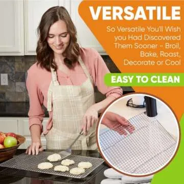 Stainless Steel Cooling Rack - Oven Safe & Easy Clean