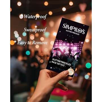 Glitter Freckles Face Tattoo, 10 PCS Gold Heart Tattoos Temporary for Girls, Waterproof Face Glitter Speckles Patches