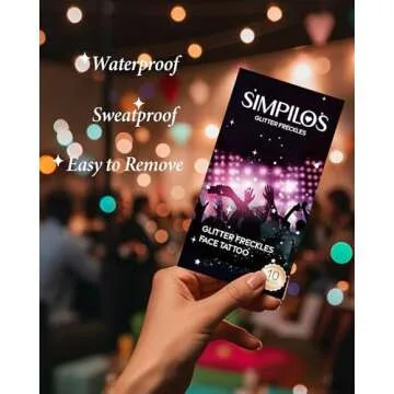 Glitter Freckles Face Tattoo, 10 PCS Gold Heart Tattoos Temporary for Girls, Waterproof Face Glitter Speckles Patches