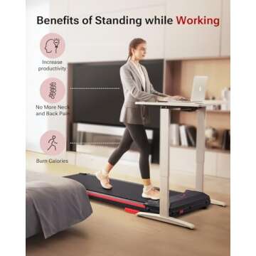 UREVO Portable Under Desk Treadmill for Home and Office