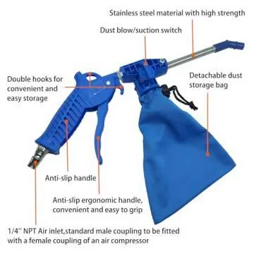 Versatile Blow and Suction Dust Blow Gun for Effortless Cleaning