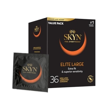SKYN Elite Large Non-Latex Lubricated Condoms - 36 Count for Ultimate Comfort and Sensation