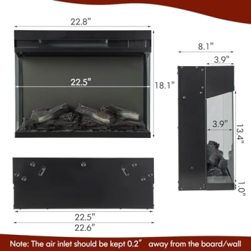 Elegant Electric Fireplace Insert with Remote Control