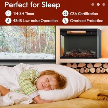 Elegant Electric Fireplace Insert with Remote Control