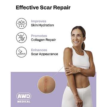AWD Silicone Scar Sheets for Surgical Scars - Medical Grade Silicone Scar Tape for C Section, Tummy Tuck Tape, Keloid Treatment - Silicone Skin Patches After Surgery Must Haves (1.6" x 60" Roll)