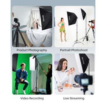 Skytex Softbox Lighting Kit 2Pack, 20x28in Soft Box | 135W 5500K E27 Bulb Continuous Photography Lighting, Photo Studio Lights Equipment for Camera Shooting, Video Recording