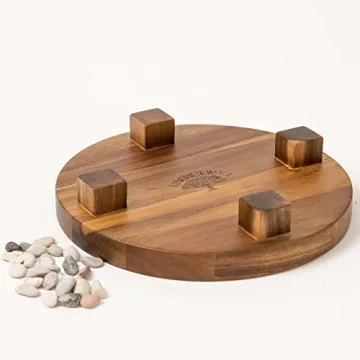 Kurrajong Farmhouse 9" Acacia Wood Pedestal Stand