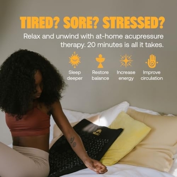 ShaktiMat Classic Acupressure Mat Original Intensity in Shakti Black, Relieves Stress & Tension, Promotes Relaxation & Focus | Similar to Acupuncture, No Needles Required | FSA/HSA Eligible