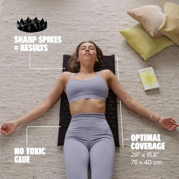 ShaktiMat Classic Acupressure Mat Original Intensity in Shakti Black, Relieves Stress & Tension, Promotes Relaxation & Focus | Similar to Acupuncture, No Needles Required | FSA/HSA Eligible