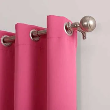 Sun Zero Riley Kids Bedroom Blackout Grommet Curtain Panel, 40" x 84", Hot Pink