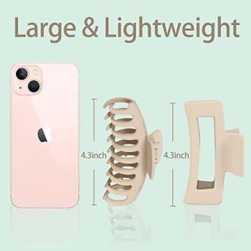 Hair Claw Clips for Thick Hair & Thin Hair, Large Hair Clips for Women & Girls, 8 PCS 4.3 Inches Str...