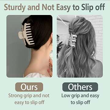 Hair Claw Clips for Thick Hair & Thin Hair, Large Hair Clips for Women & Girls, 8 PCS 4.3 Inches Strong Big Hair Clip, Neutral Color of Cream, Beige, Dark Brown, Black