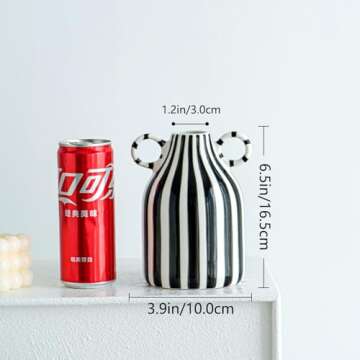 Stunning Black and White Ceramic Vase for Modern Home Decor, Perfect Gift for Any Occasion