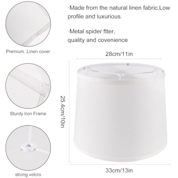 Elegant Drum Lamp Shades Set of 2 - Easy Assembly & Stylish Design