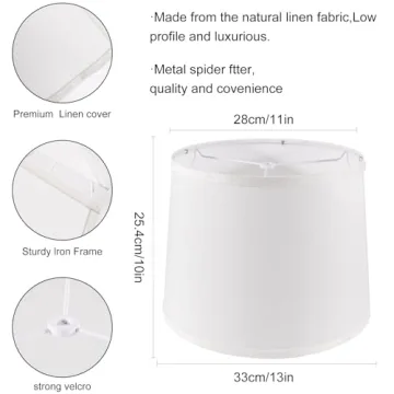 Elegant Drum Lamp Shades Set of 2 - Easy Assembly & Stylish Design