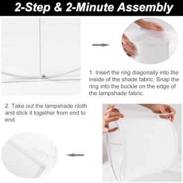 Elegant Drum Lamp Shades Set of 2 - Easy Assembly & Stylish Design