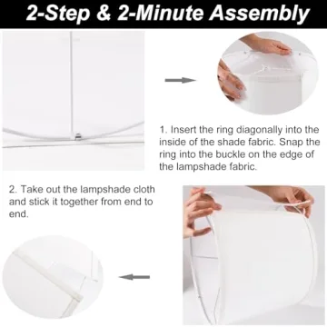 Elegant Drum Lamp Shades Set of 2 - Easy Assembly & Stylish Design