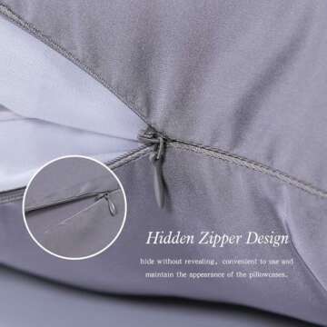 Jocoku 100% Mulberry Silk Pillowcases Set of 2 for Hair and Skin and Super Soft and Breathable Queen Size Nature Silk Pillowcases (Queen, Gray)