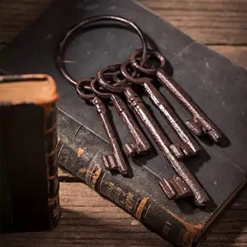 Hananona Vintage Cast Iron Skeleton Key Set for Home Decor