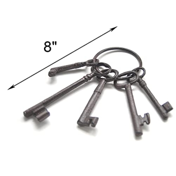 Hananona Vintage Cast Iron Skeleton Key Set for Home Decor