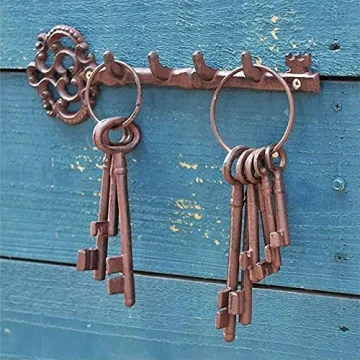 Hananona Vintage Cast Iron Skeleton Key Set for Home Decor