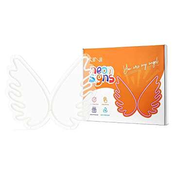 Moweek Angel Wing USB Powered Acrylic Neon Signs(16 x 13 inch), Led Signs Wall Decor for Girl Bedroom, Kids Room,Wedding Decor