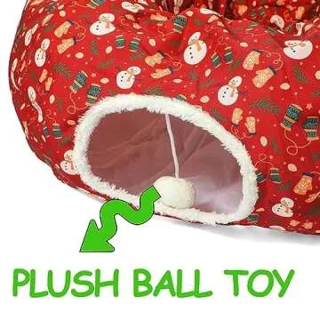 LUCKITTY Cat Tunnel Bed - 3FT Cozy Cat Fun for Holidays