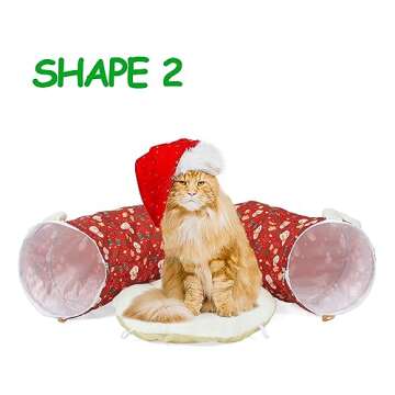 LUCKITTY Cat Tunnel Bed - 3FT Cozy Cat Fun for Holidays
