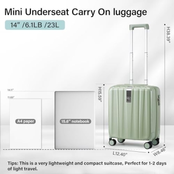 Hanke 14 Inch Underseat Luggage - Lightweight & Durable