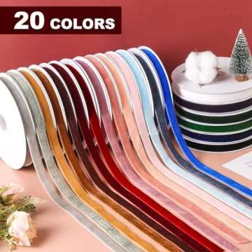 Ewaymado Dark Dusty Blue Velvet Ribbon 2 Inch x 20Yd,Great for Gift Wrapping,Hair Bows,Christmas,Wedding Party Decoration (2" Dark Dusty Blue)