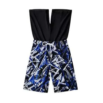 IRELIA Boys Swim Trunks with Boxer Brief Liner Compression Swimming Shorts Quick Dry Swimwear A02 10-12