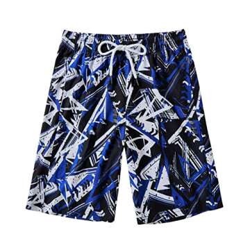 IRELIA Boys Swim Trunks with Boxer Brief Liner Compression Swimming Shorts Quick Dry Swimwear A02 10-12