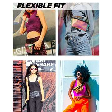 Fydelity Small Fanny Packs for Women – 80s/90s Slim Bum Bag – Unisex Rainbow Crossbody Bag, Belt Bag for Travel, Festivals, & Daily Use – Rainbow Belt Bag for Women | Indy Rainbow