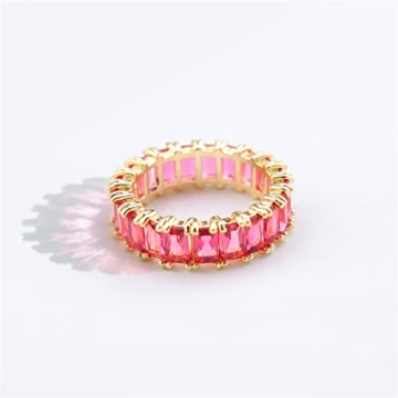 Colorful Eternity Rainbow Ring - Cubic Zirconia Jewelry