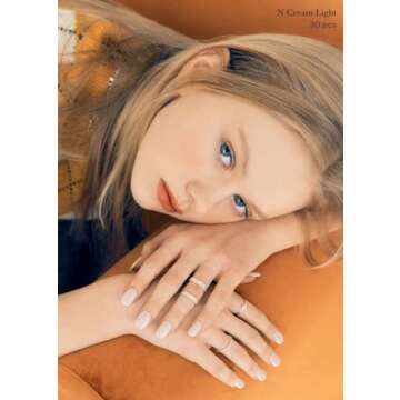 ohora Semi Cured Gel Nail Strips (N Cream Light) - Nude, Solid, Works with Any UV/LED Nail Lamps, Salon-Quality, Long Lasting - Valentine's Day Gel Nail Wraps, Stickers, Romantic Gift Ideas