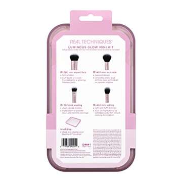 Real Techniques Luminous Glow Mini Makeup Brush Set for Gift