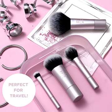 Real Techniques Luminous Glow Mini Makeup Brush Set for Gift