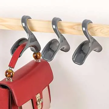 Purse Hanger Hook Bag Rack Holder - Handbag Hanger Organizer Storage - Over The Closet Rod Hanger for Storing and Organizing Purses | Backpacks |Satchels | Crossovers | Handbags | Tote（4 Pack）